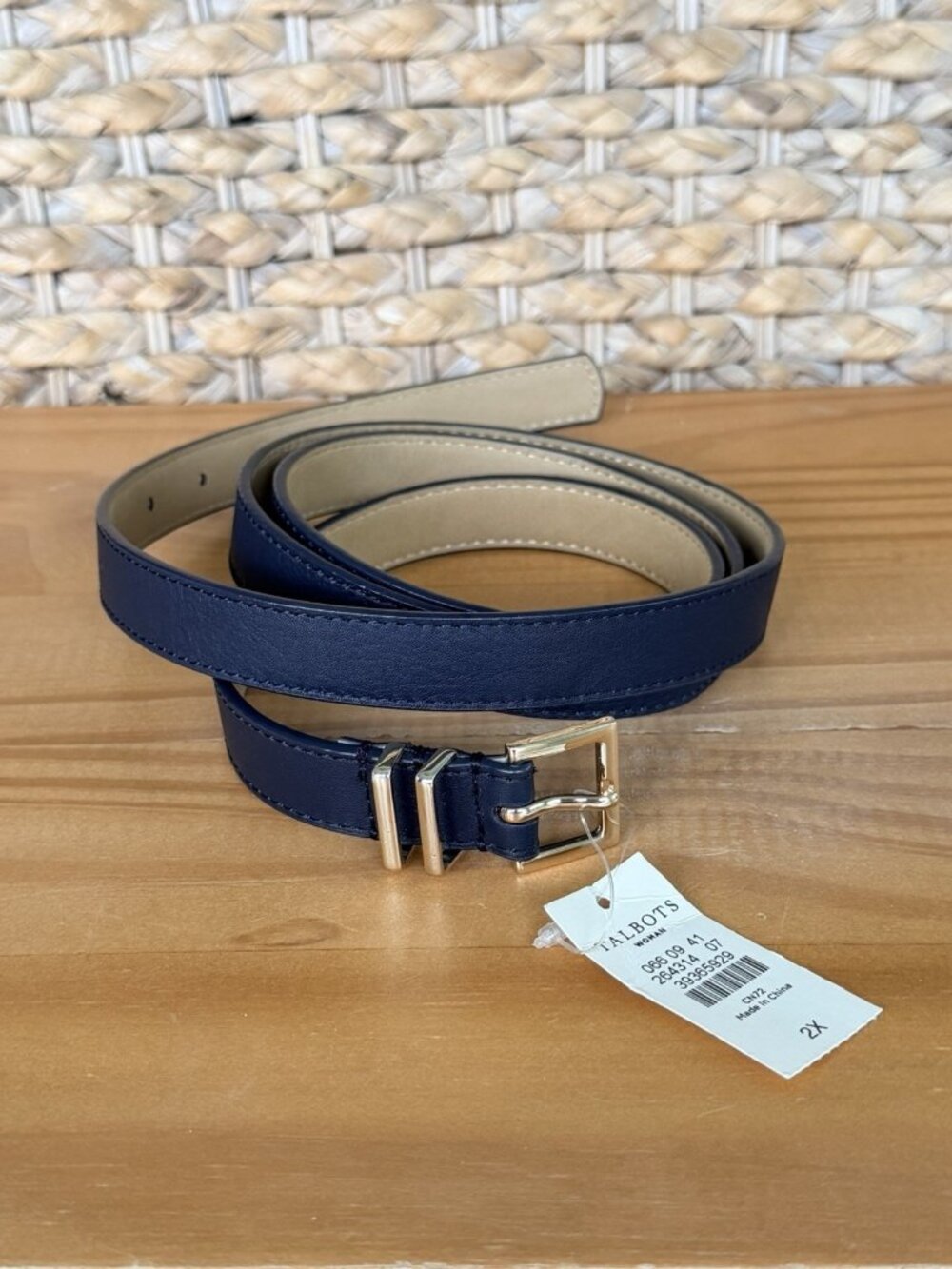 NWT Talbots Woman 100% Leather Solid Belt Size 2X NEW Traditional Classic